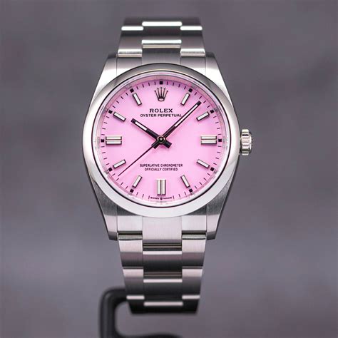 rolex op pink dial|rolex pink face with diamonds.